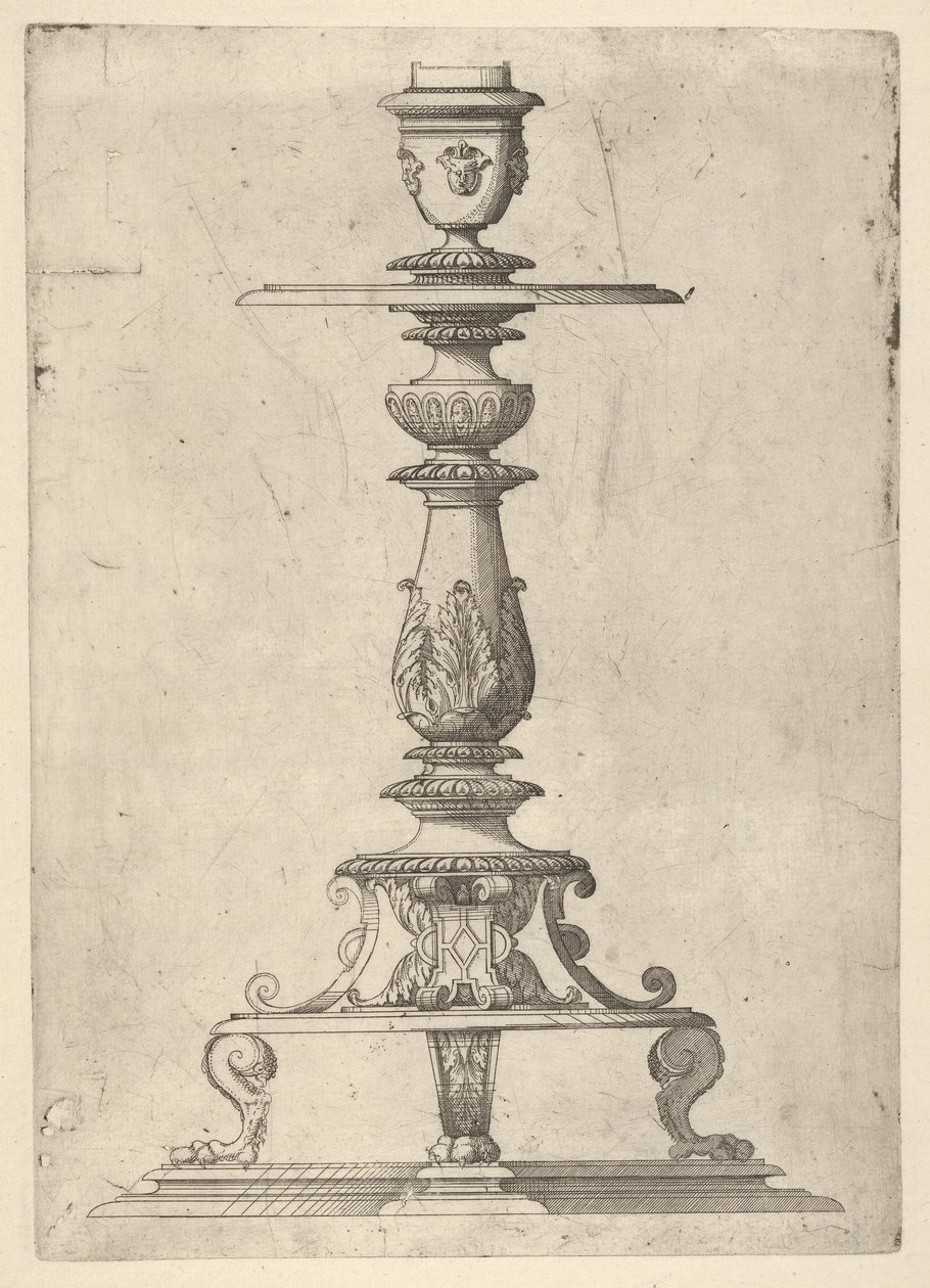 Entwurf für einen Kerzenhalter, 1548-49 von Jacques Androuet Du Cerceau