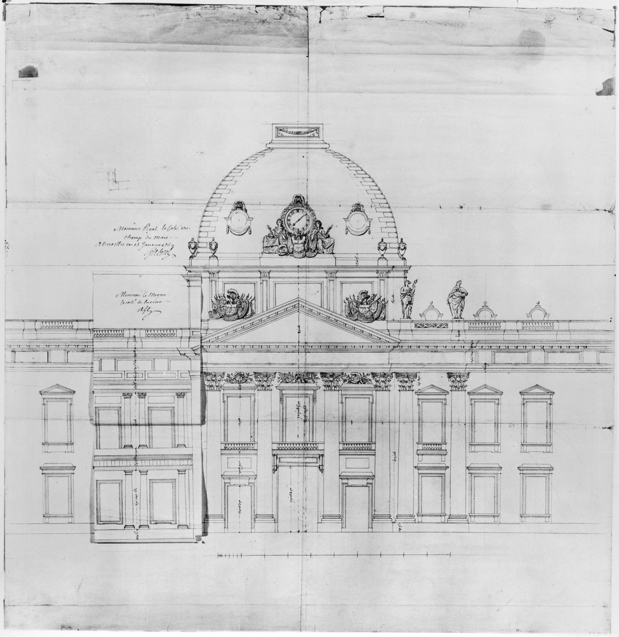 Entwurf für die Ecole Militaire in Paris, 1769 von Jacques Ange Gabriel
