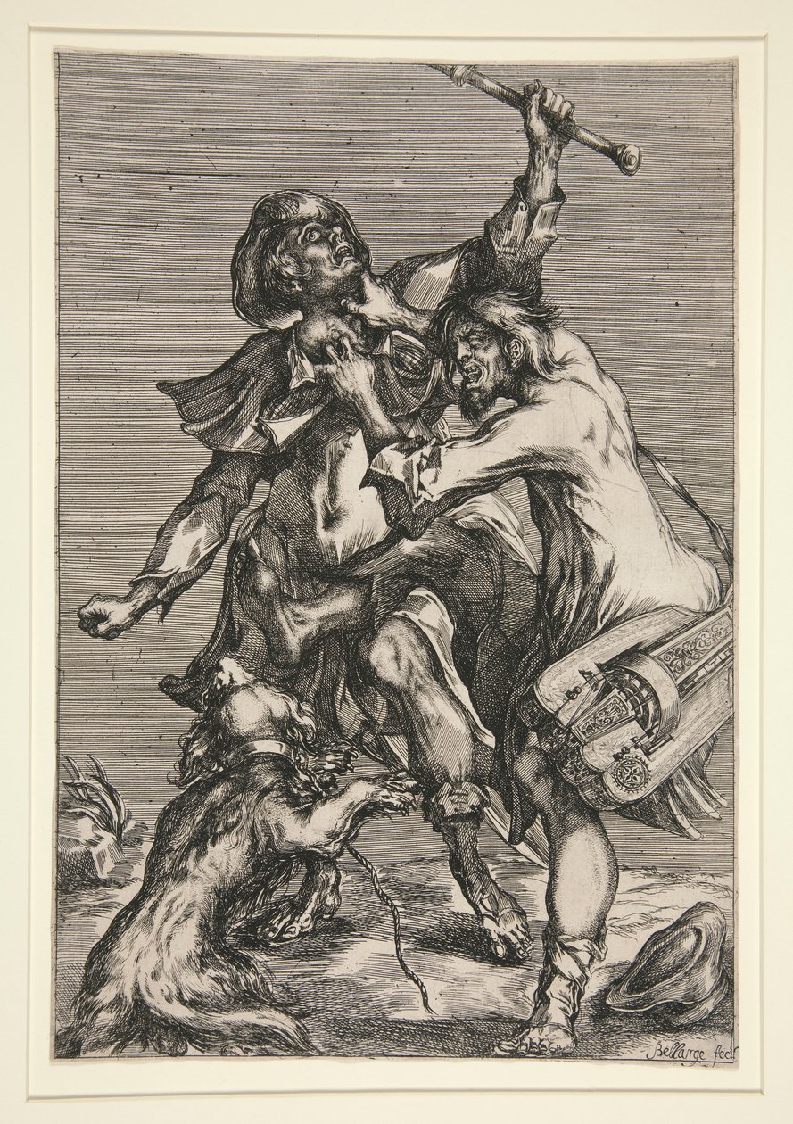Der Bettler und der Straßenmusiker (oder Zwei Landstreicher kämpfen) von Jacques Bellange