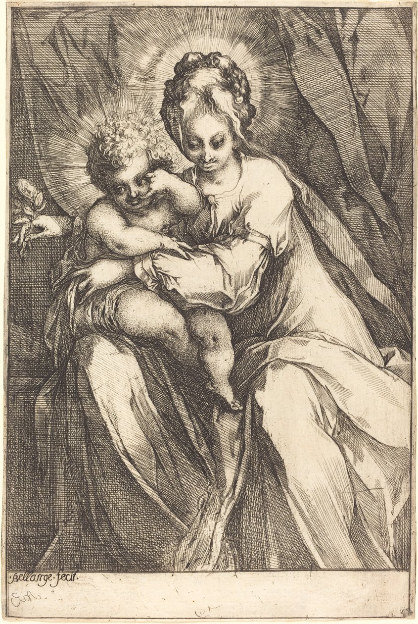 Die Jungfrau und das Kind mit einer Rose, ca. 1616-1617 von Jacques Bellange