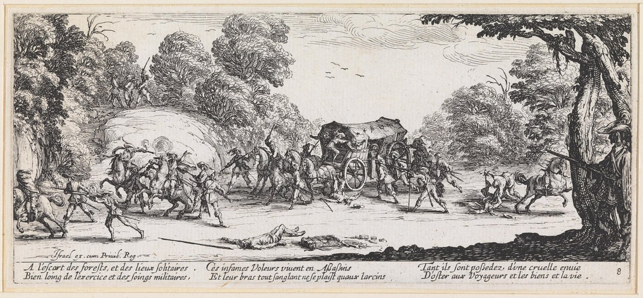 Angriff auf eine Reisekutsche von Jacques Callot