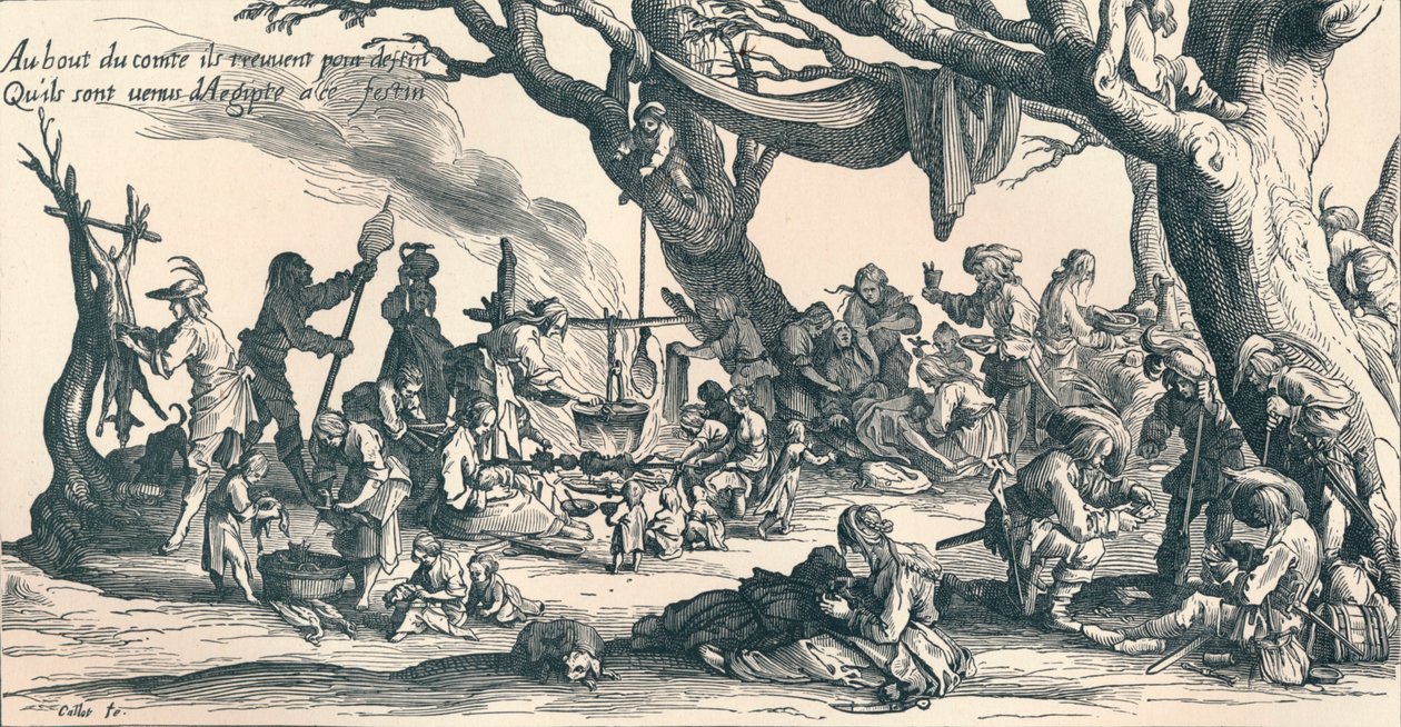 Ein Lager der ersten Zigeuner in Mitteleuropa, ca. 1604, 1907 von Jacques Callot