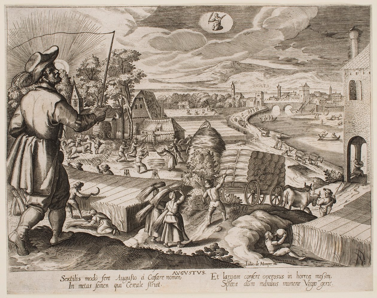 August, aus der Folge „Die Monate“ von Jacques Callot