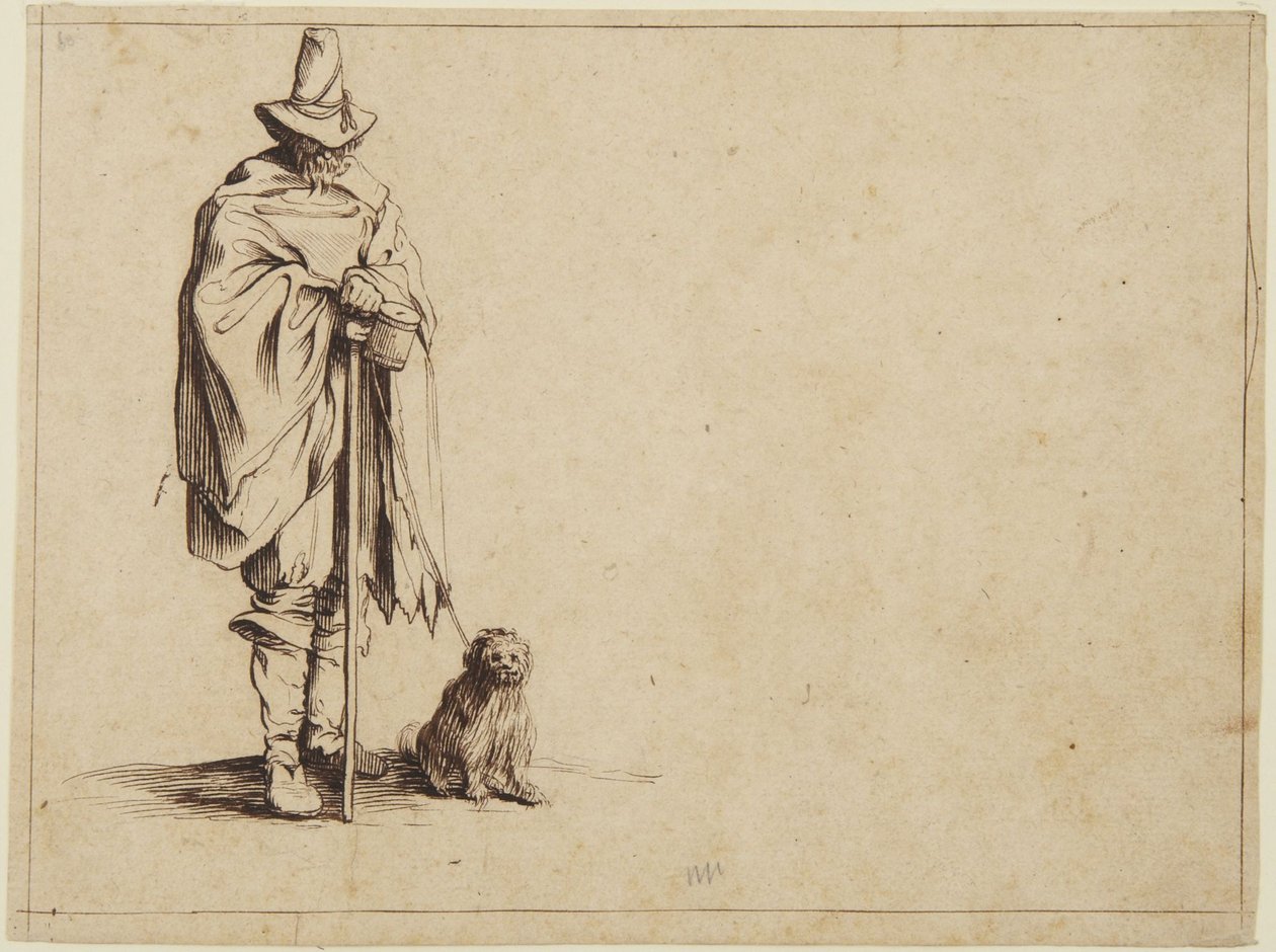 Bettler mit Hund von Jacques Callot
