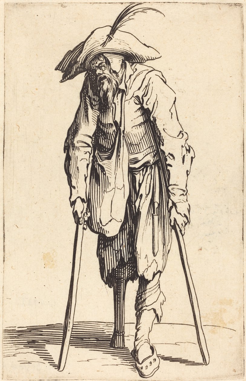 Bettler mit Holzbein, ca. 1622 von Jacques Callot