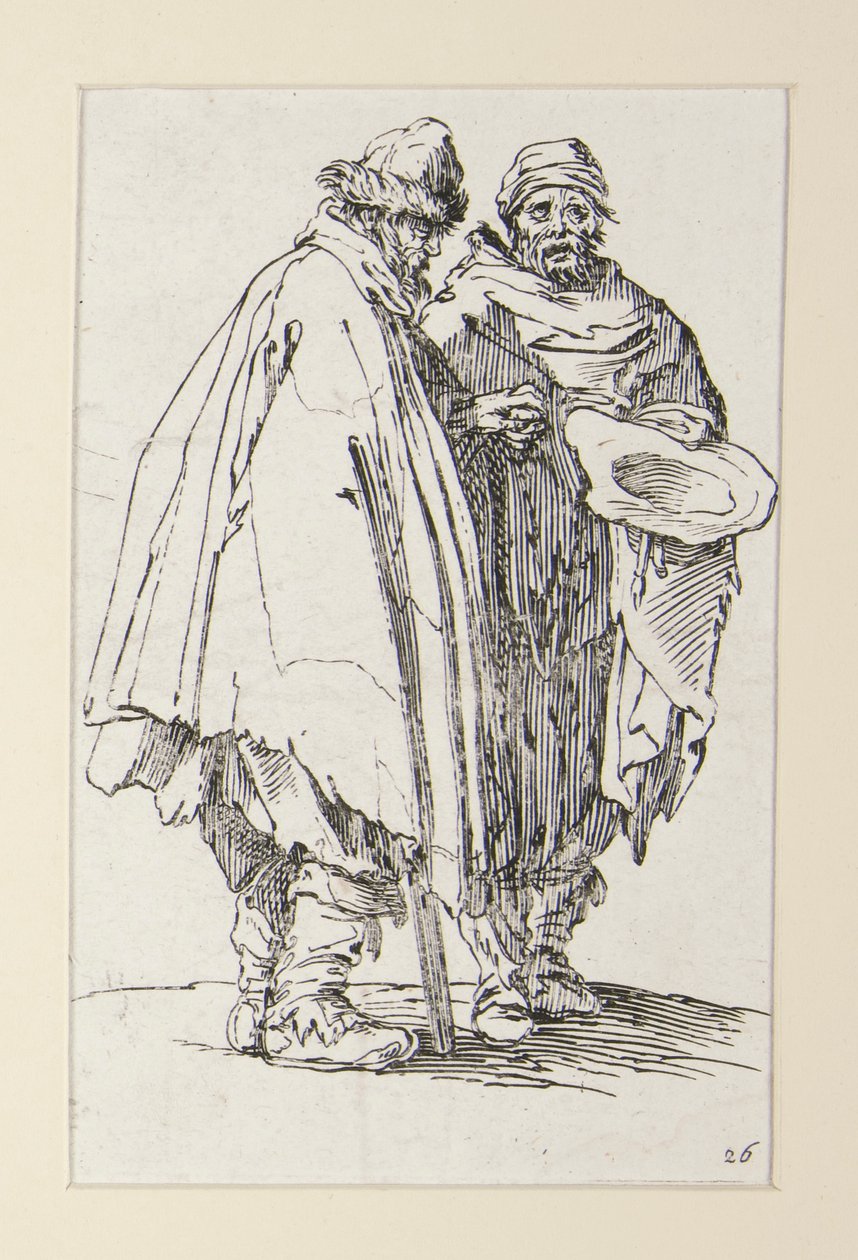 Blinder Mann und sein Begleiter, aus Die Bettler von Jacques Callot