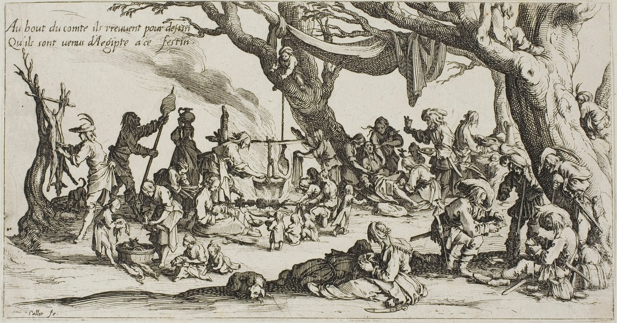 Lagerplatz der Zigeuner: Die Vorbereitung des Festes von Jacques Callot