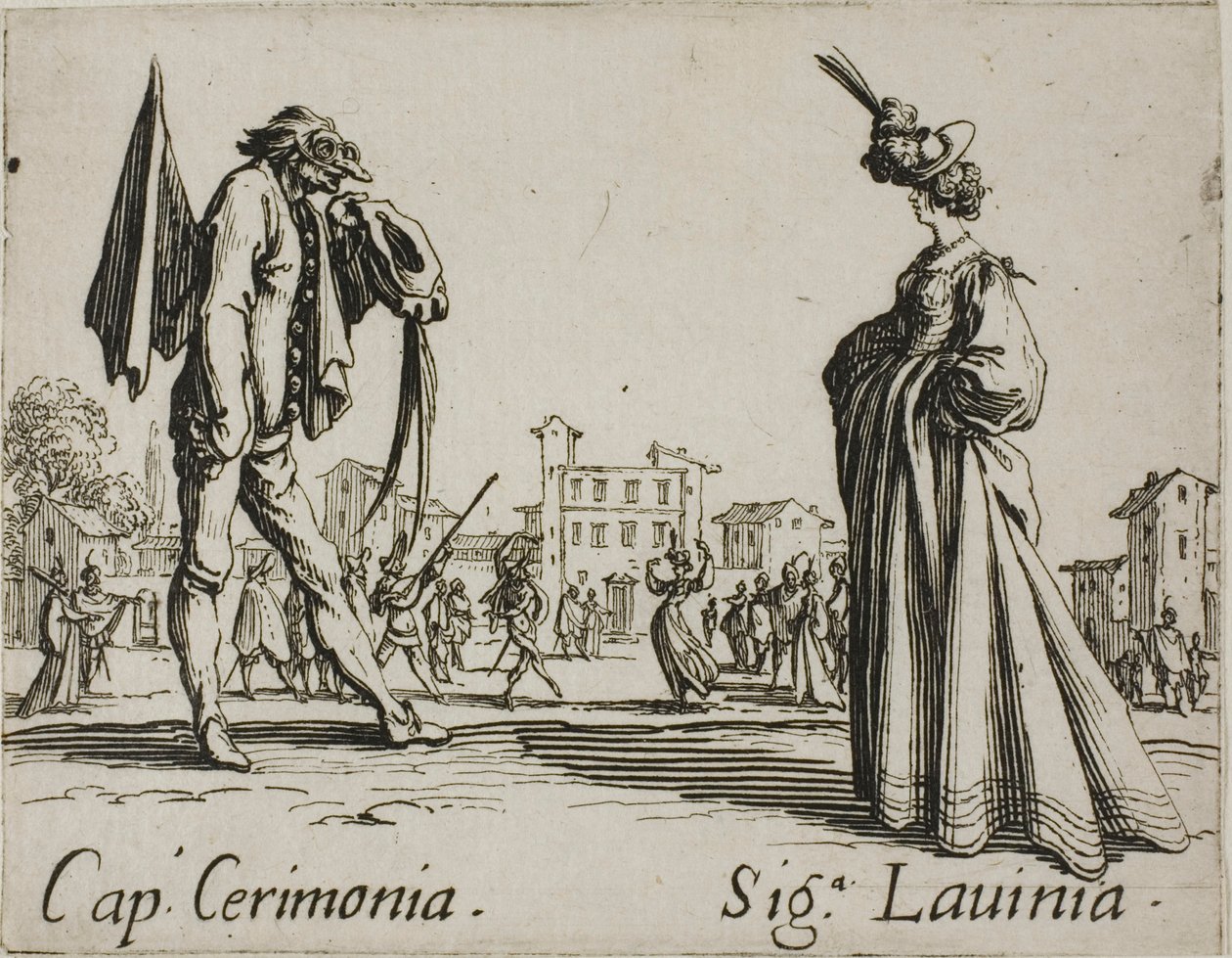Capitano Cerimonia - Signora Lavinia, Platte 3 aus Balli di Sfessania von Jacques Callot