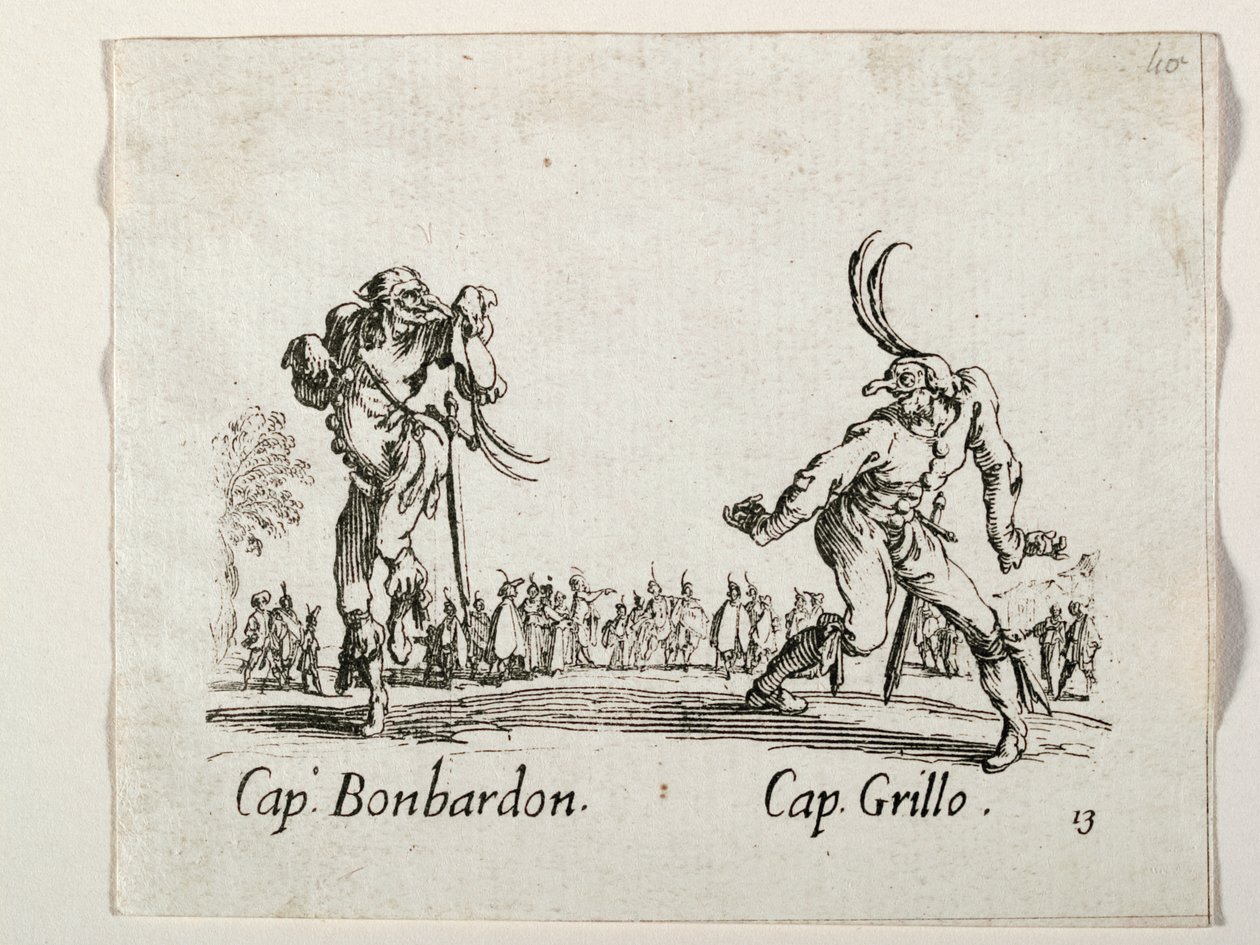 Hauptmänner Bonbardon und Grillo, Figuren der Commedia dell