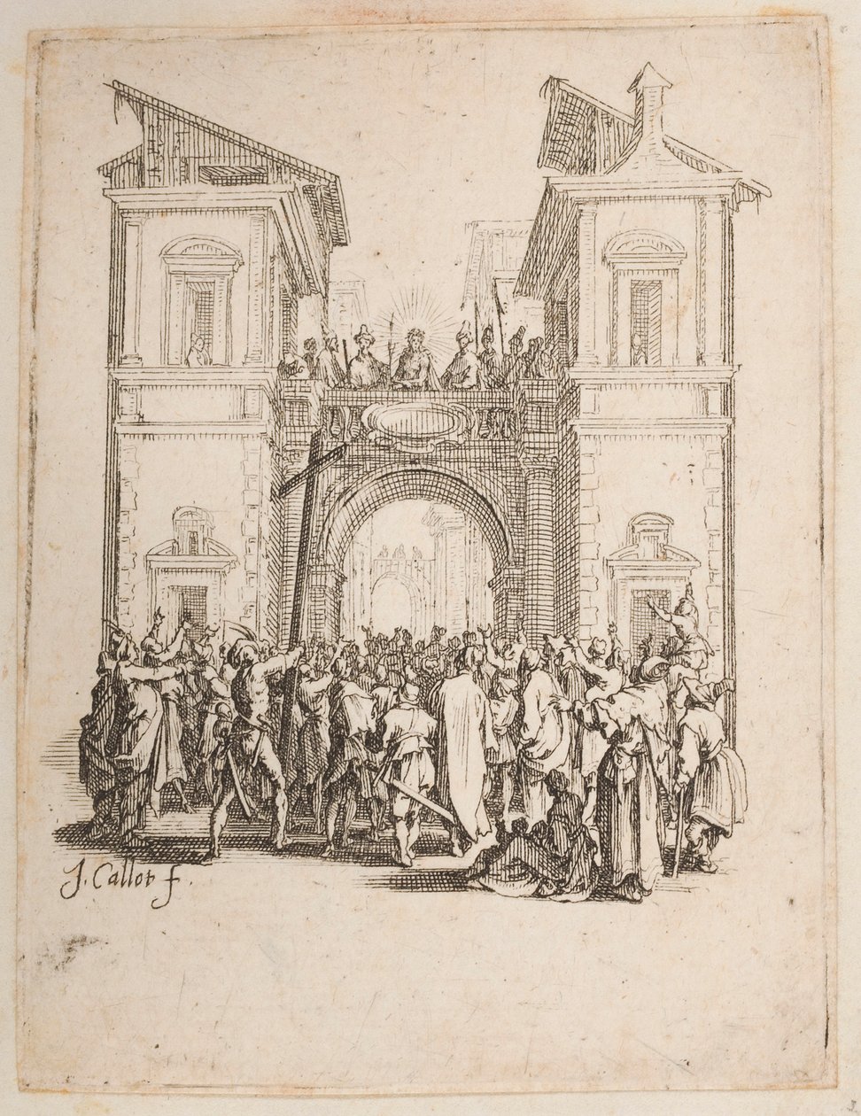 Christus dem Volk präsentiert, Nr. 9 von 11 aus La Petite Passion von Jacques Callot