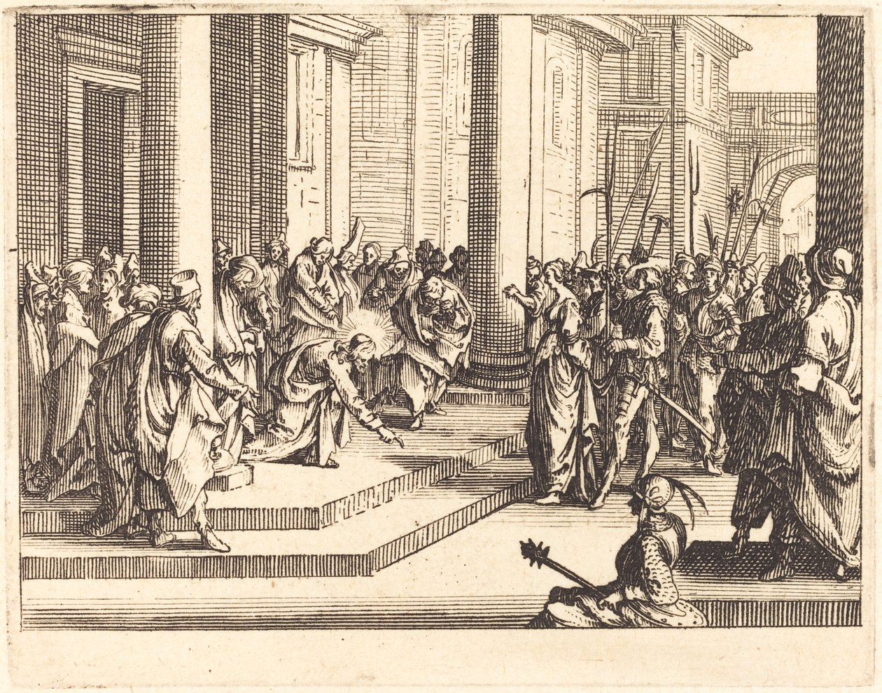 Christus und die Ehebrecherin, 1635 von Jacques Callot