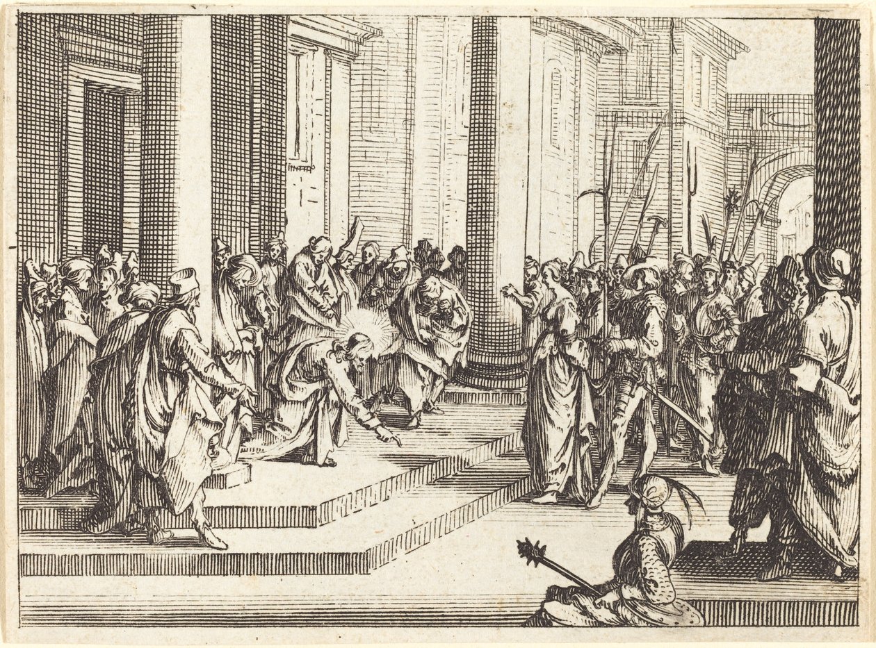 Christus und die Ehebrecherin, 1635 von Jacques Callot