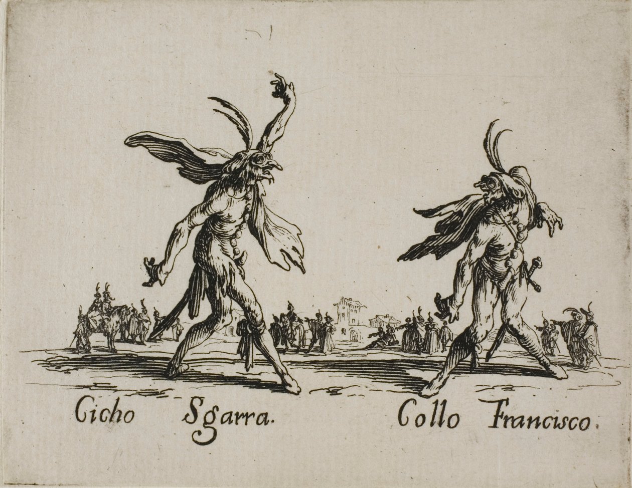 Cicho Sgarra - Collo Francisco, Platte 6 aus Balli di Sfessania von Jacques Callot