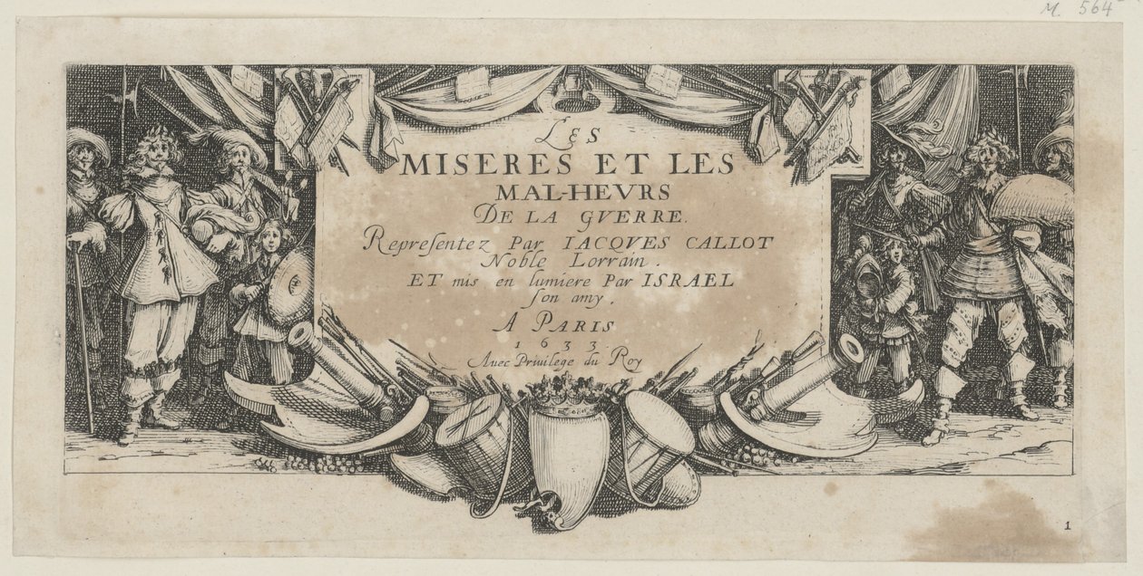 Frontispiz, Blatt 1 der Folge "Grauen des Krieges" von Jacques Callot