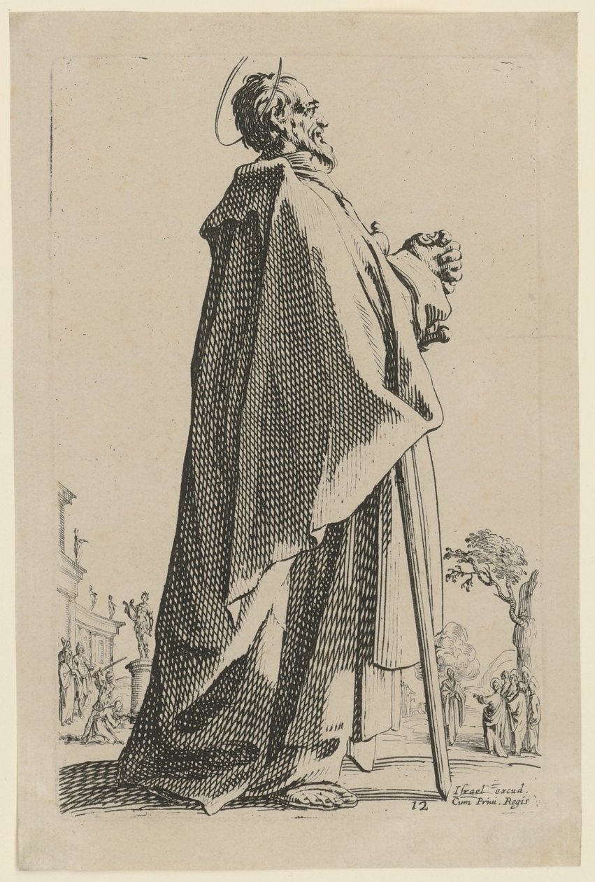Heiliger Matthäus, Blatt 15 der Folge "Jesus, die zwölf Apostel und Maria" von Jacques Callot