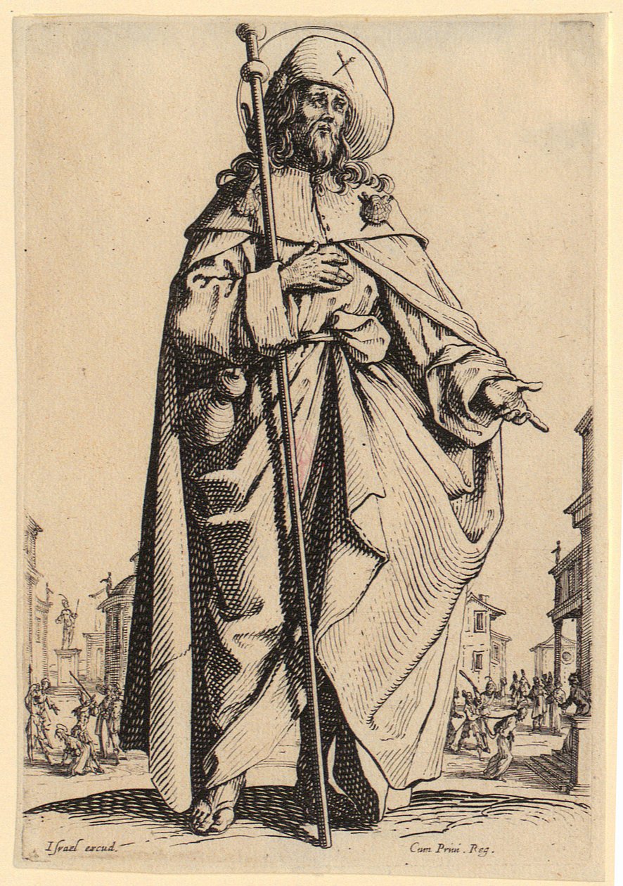 Heiliger Petrus, Blatt 4 der Folge „Jesus, die zwölf Apostel und Maria“ von Jacques Callot