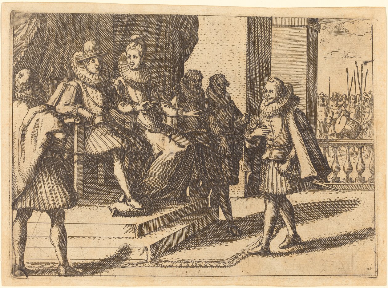 König und Königin beraten über die Türken von Jacques Callot