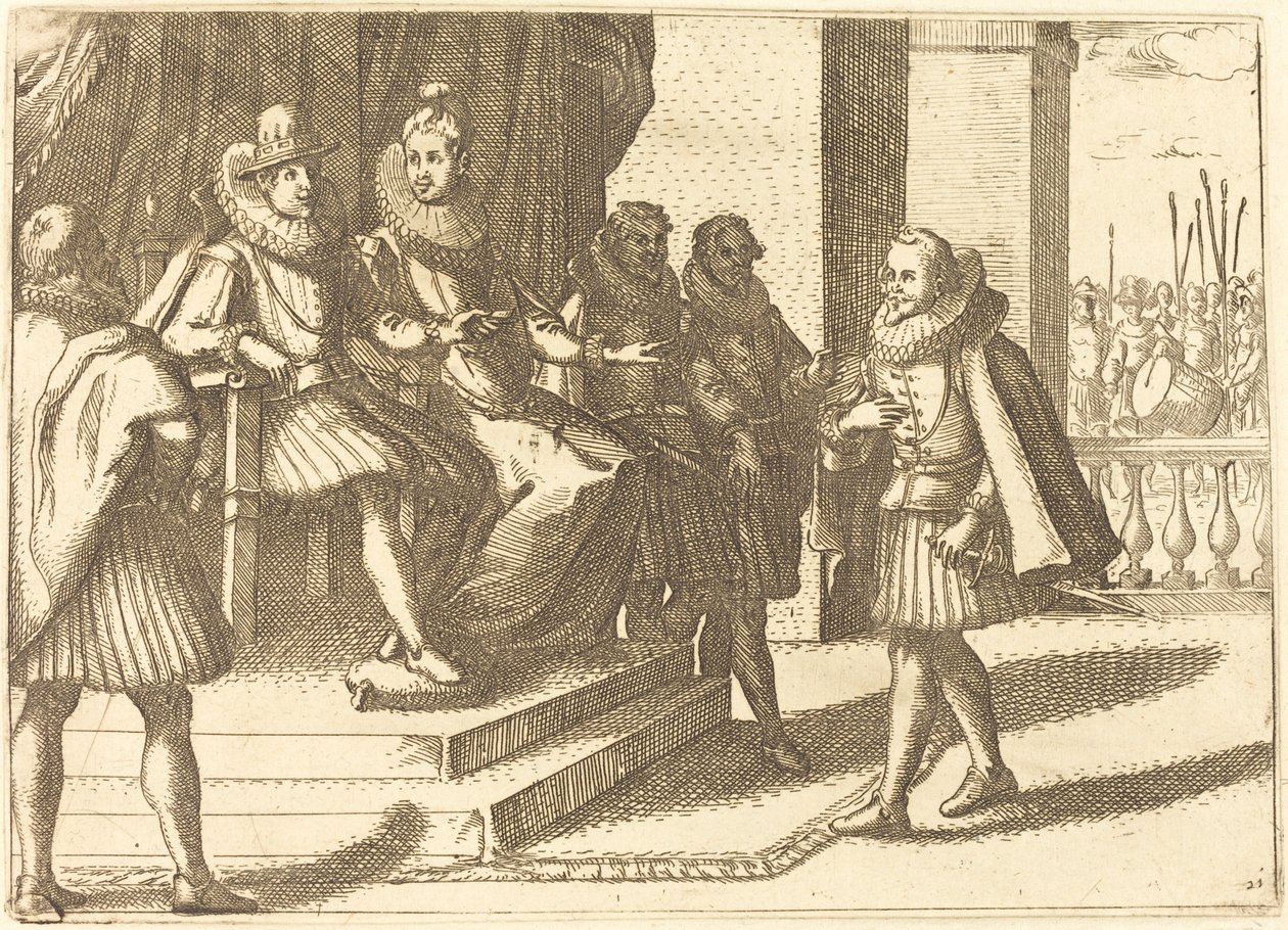 König und Königin beraten über die Türken von Jacques Callot