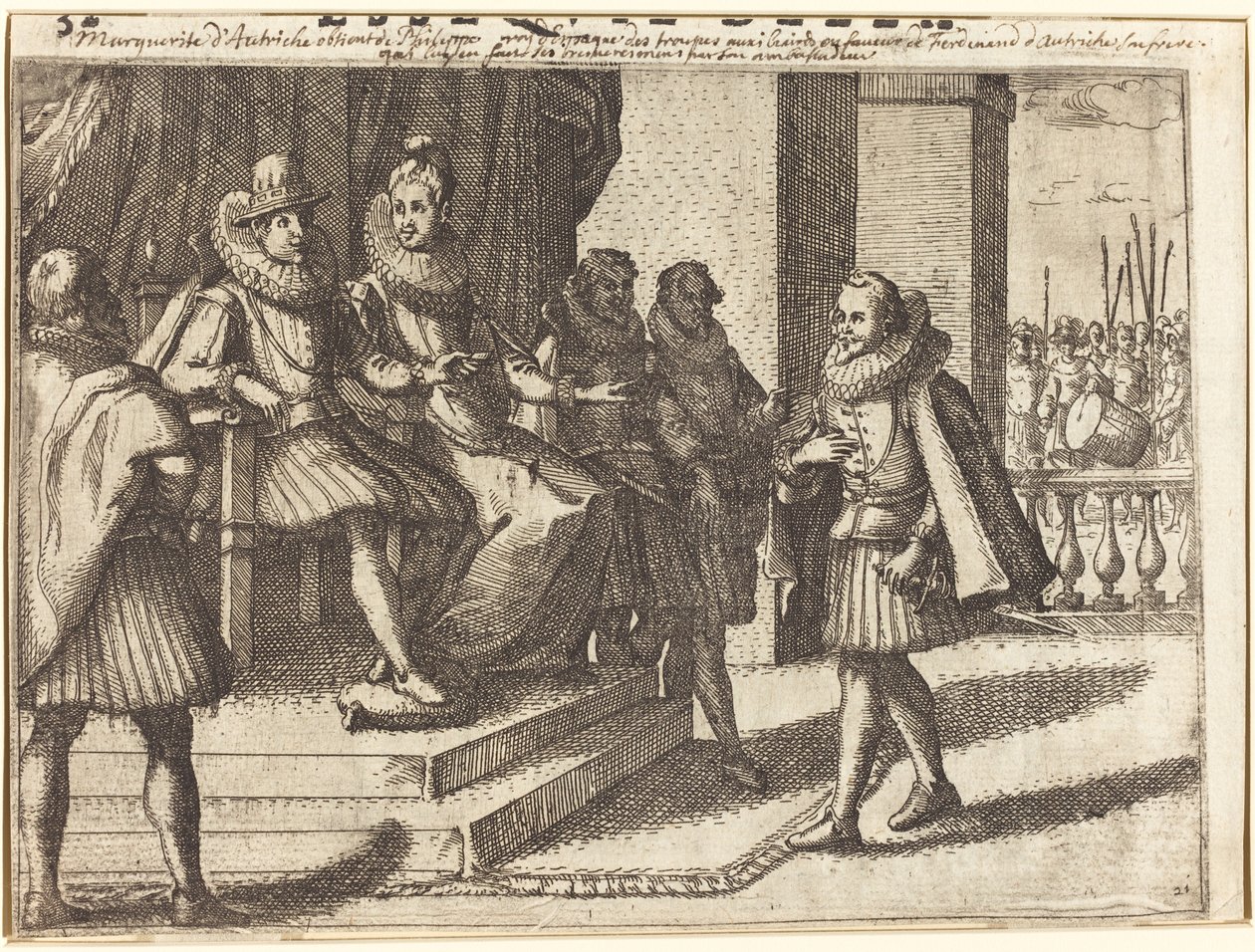 König und Königin beraten über die Türken [recto] von Jacques Callot