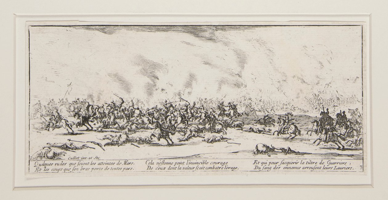 La bataille, Platte 3 aus der Serie Les grandes misères de la guerre von Jacques Callot