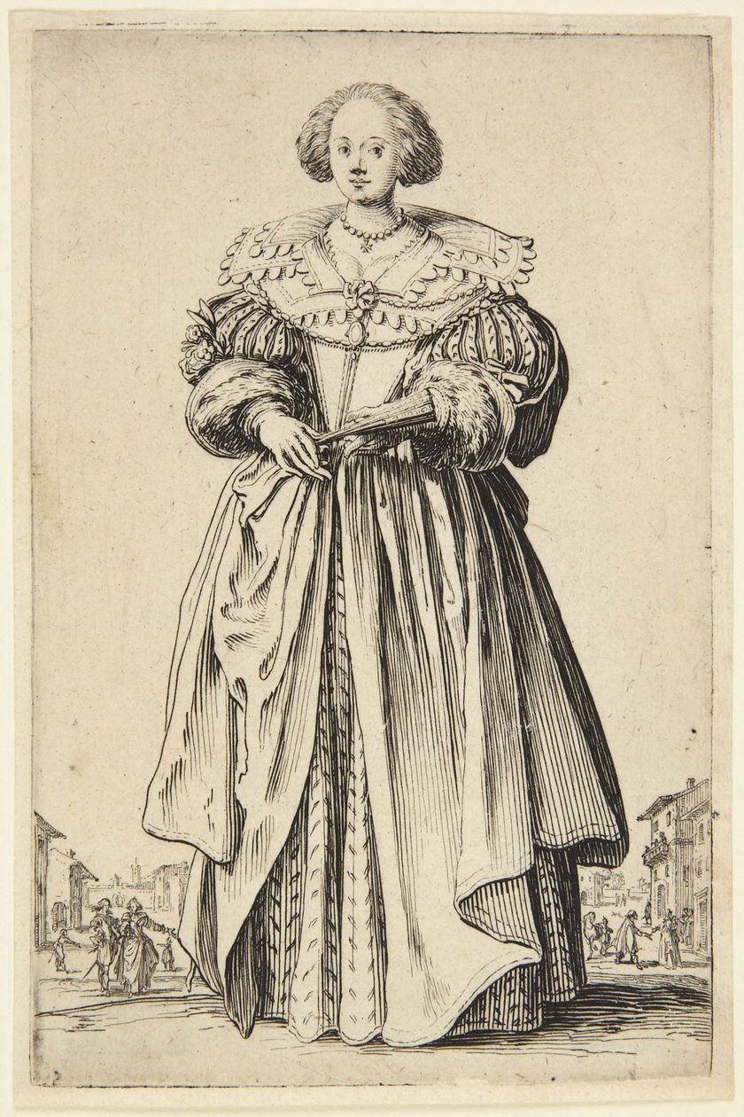 Dame mit Fächer von Jacques Callot