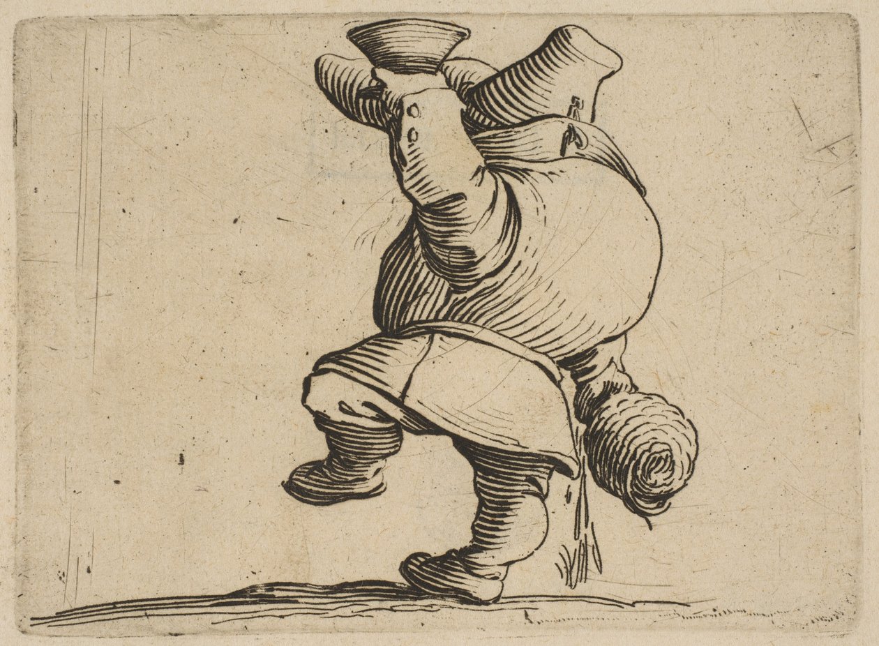 Der Trinker von hinten gesehen, aus Varie Figure Gobbi, 1616-1622 von Jacques Callot