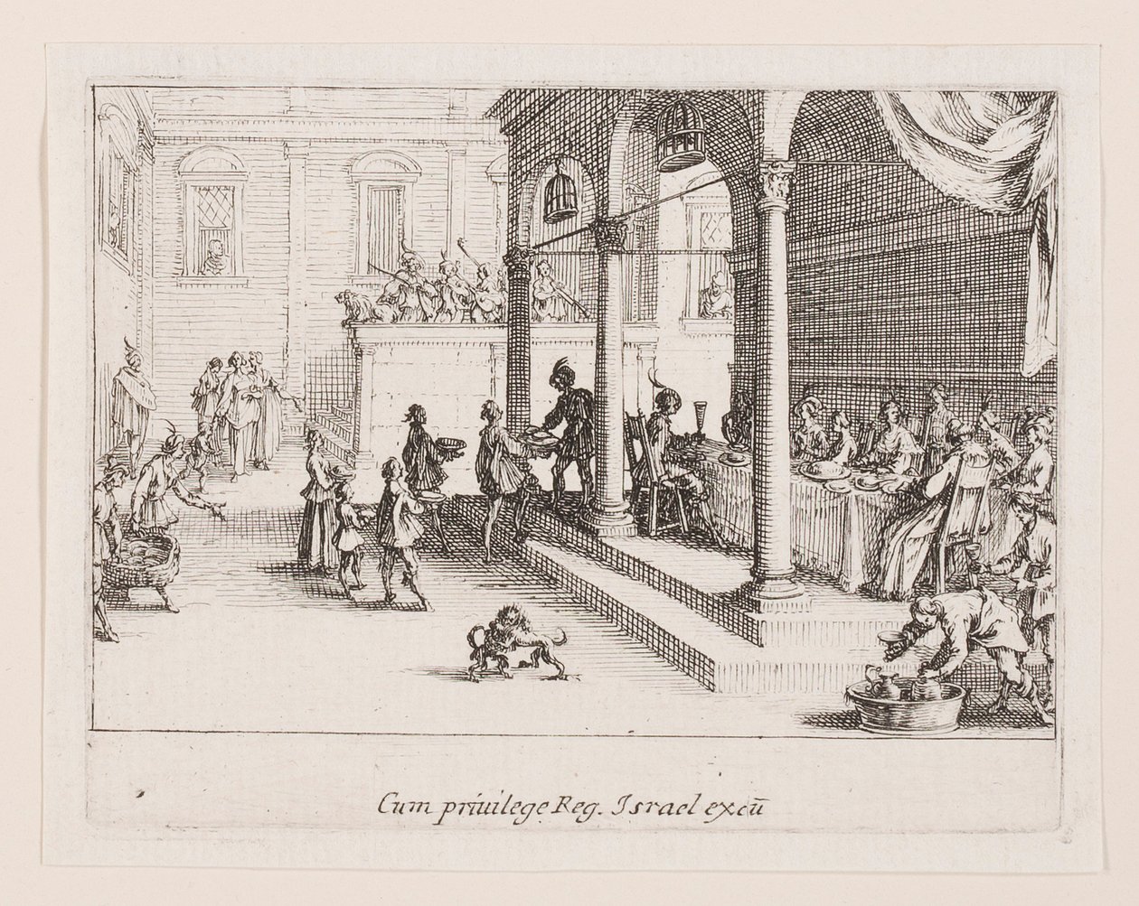 Le festin (Das Festmahl), aus der Serie La vie de l von Jacques Callot