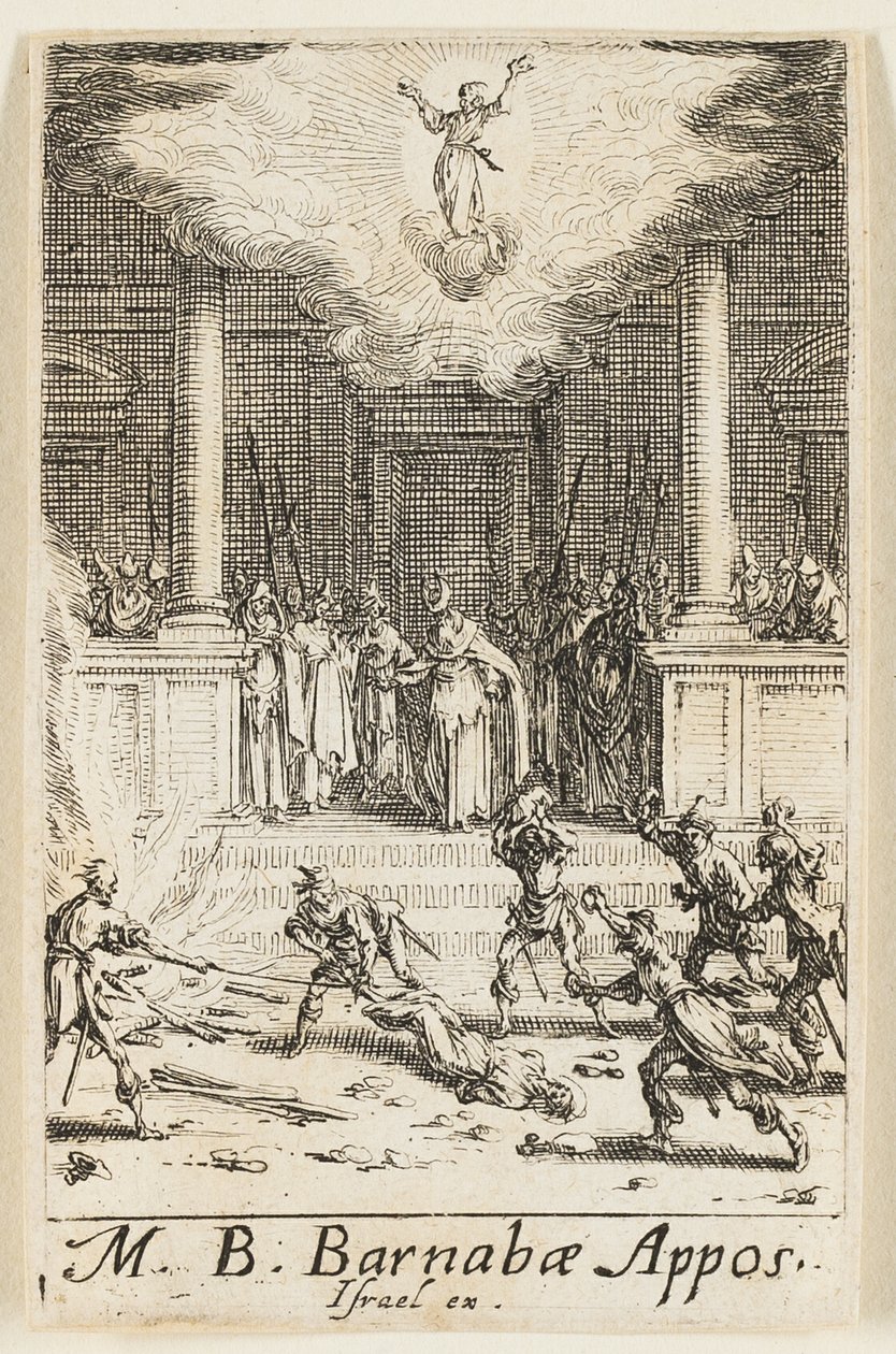 Martyrium des Heiligen Barnabas, Platte fünfzehn aus Die Martyrien der Apostel von Jacques Callot