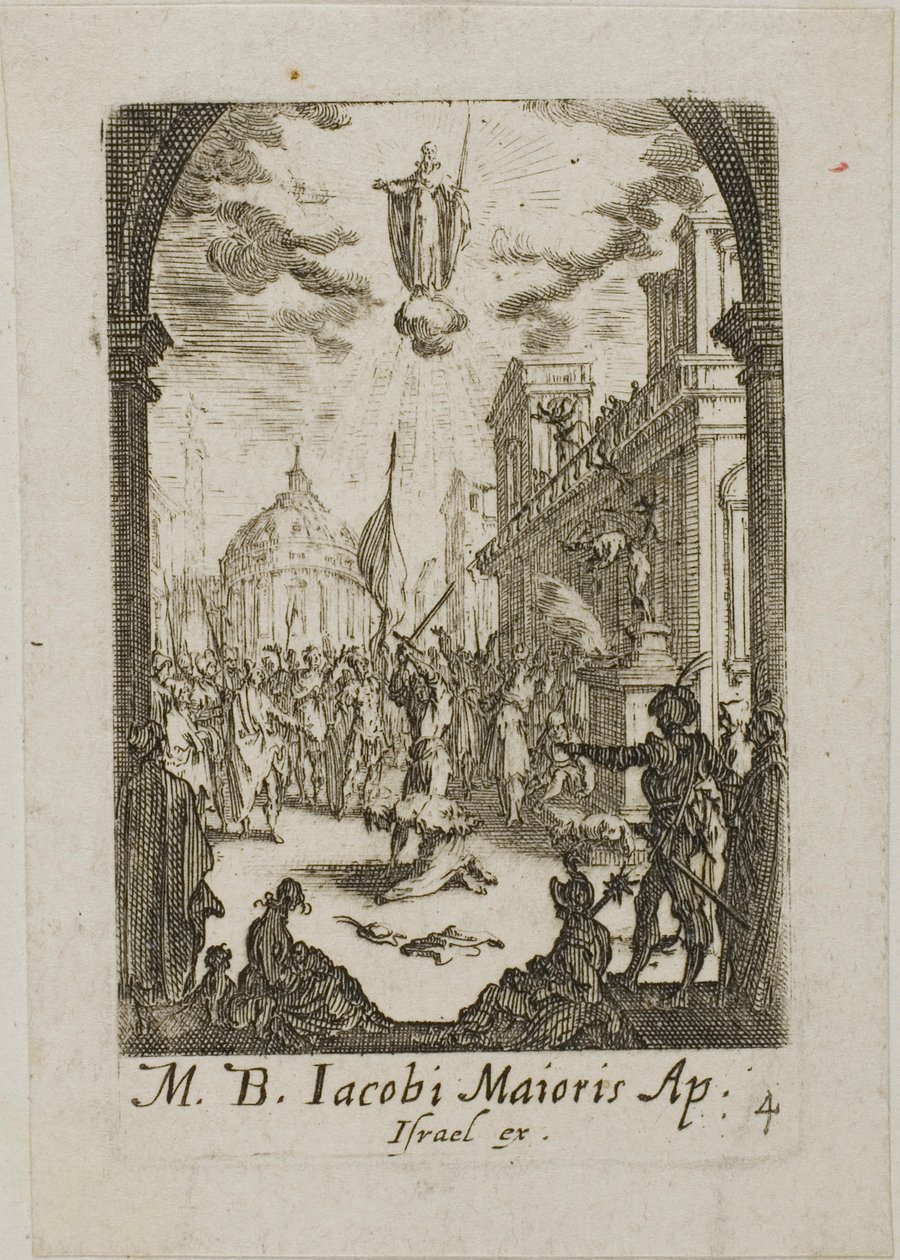 Martyrium des Heiligen Jakobus des Älteren, Platte vier aus Die Martyrien der Apostel von Jacques Callot