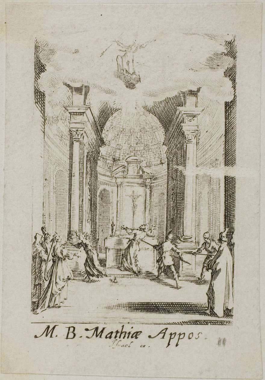 Martyrium des heiligen Matthias, Platte elf aus Die Martyrien der Apostel von Jacques Callot