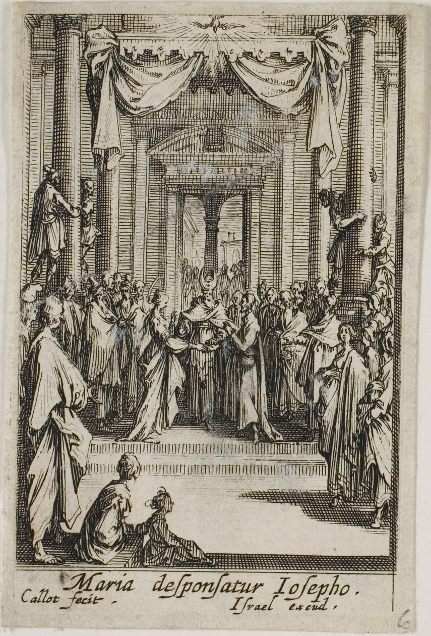 Maria heiratet Joseph, aus dem Leben der Jungfrau von Jacques Callot