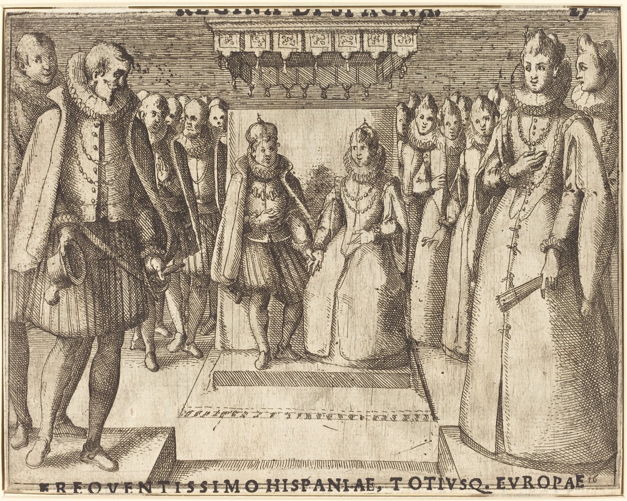 Treffen von Margarete von Österreich und Philipp III. (recto) von Jacques Callot