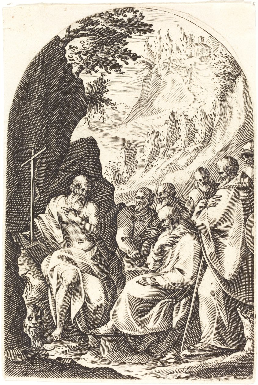 Der heilige Hieronymus unterweist seine Jünger in der Wüste von Jacques Callot