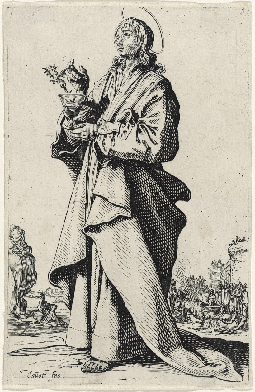 Heiliger Johannes der Evangelist aus Les Grands Apôtres, 1631 von Jacques Callot