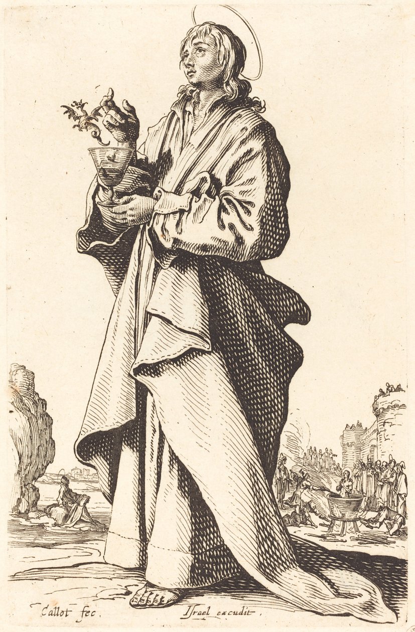 Heiliger Johannes der Evangelist, veröffentlicht 1631 von Jacques Callot