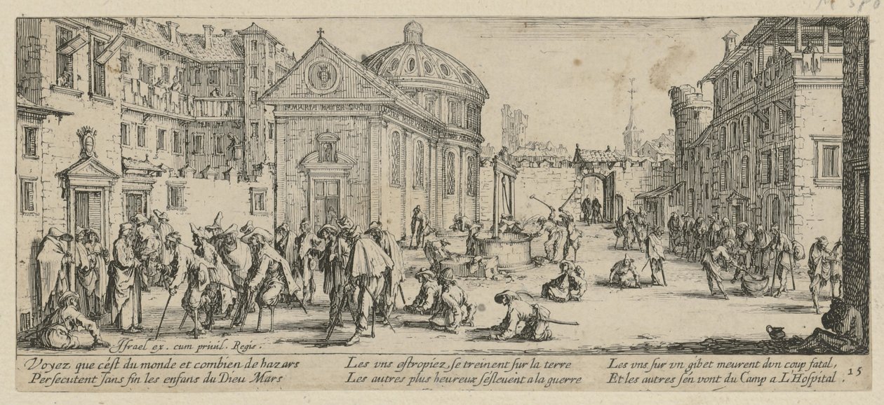 Spital, Blatt 15 der Folge "Grauen des Krieges" von Jacques Callot