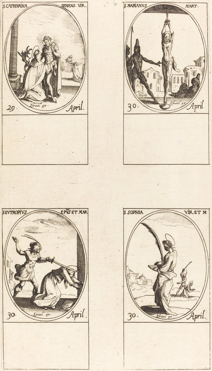St. Katharina von Siena; St. Marian; St. Eutropius; St. Sophia von Jacques Callot