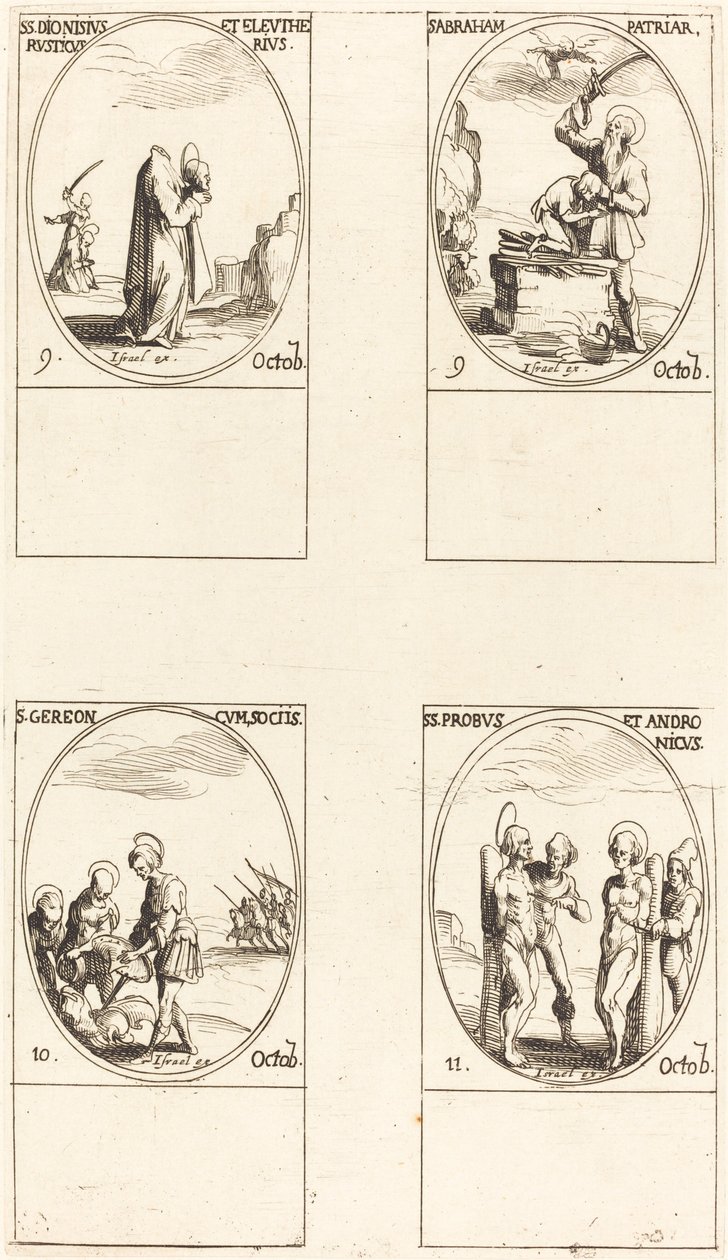 St. Dionysius, Rusticus & Eleutherius, St. Abraham, St. Gereon & Gefährten, Sts. Pro von Jacques Callot