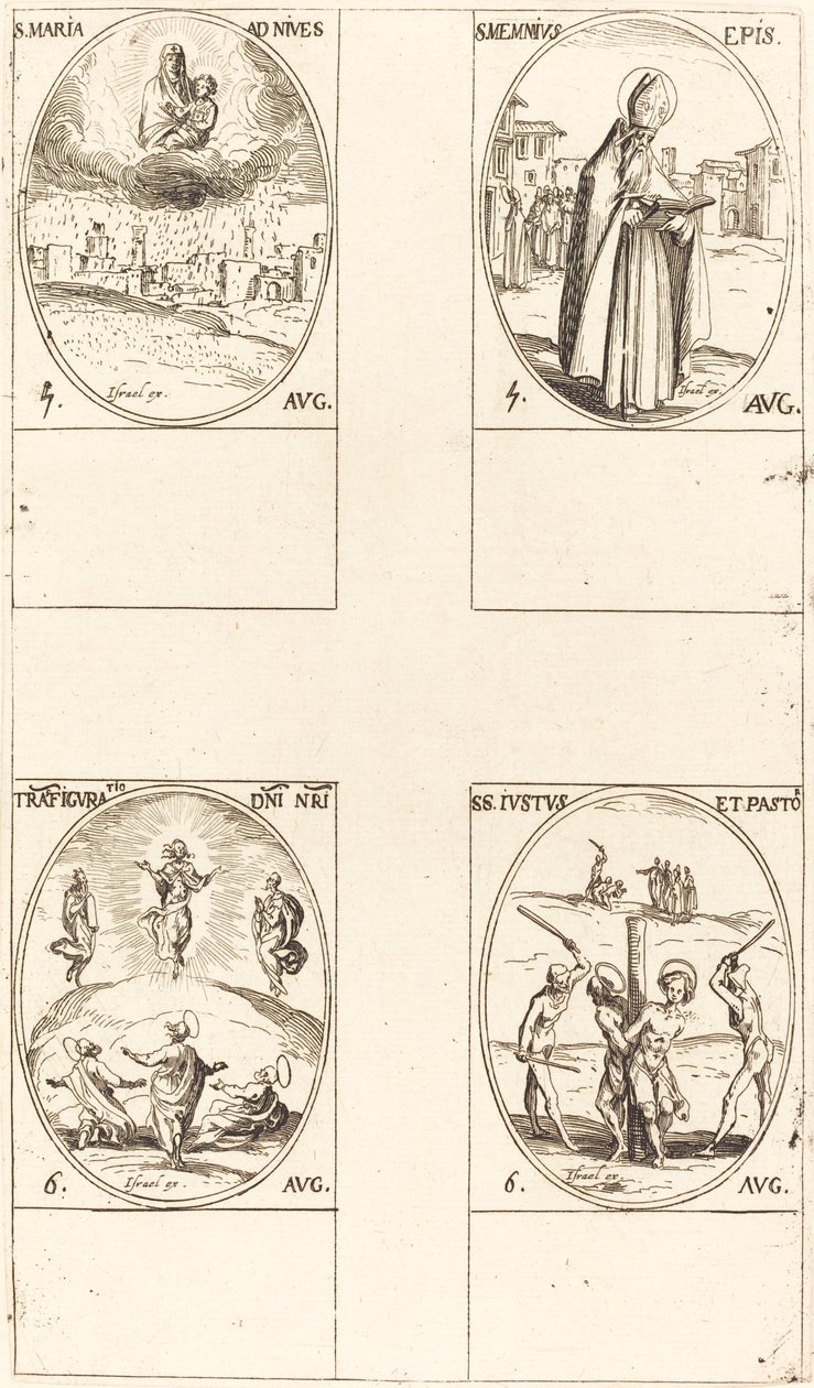 St. Maria vom Schnee; St. Memmius, Bischof; Die Verklärung; Sts. Justus und Pastor von Jacques Callot