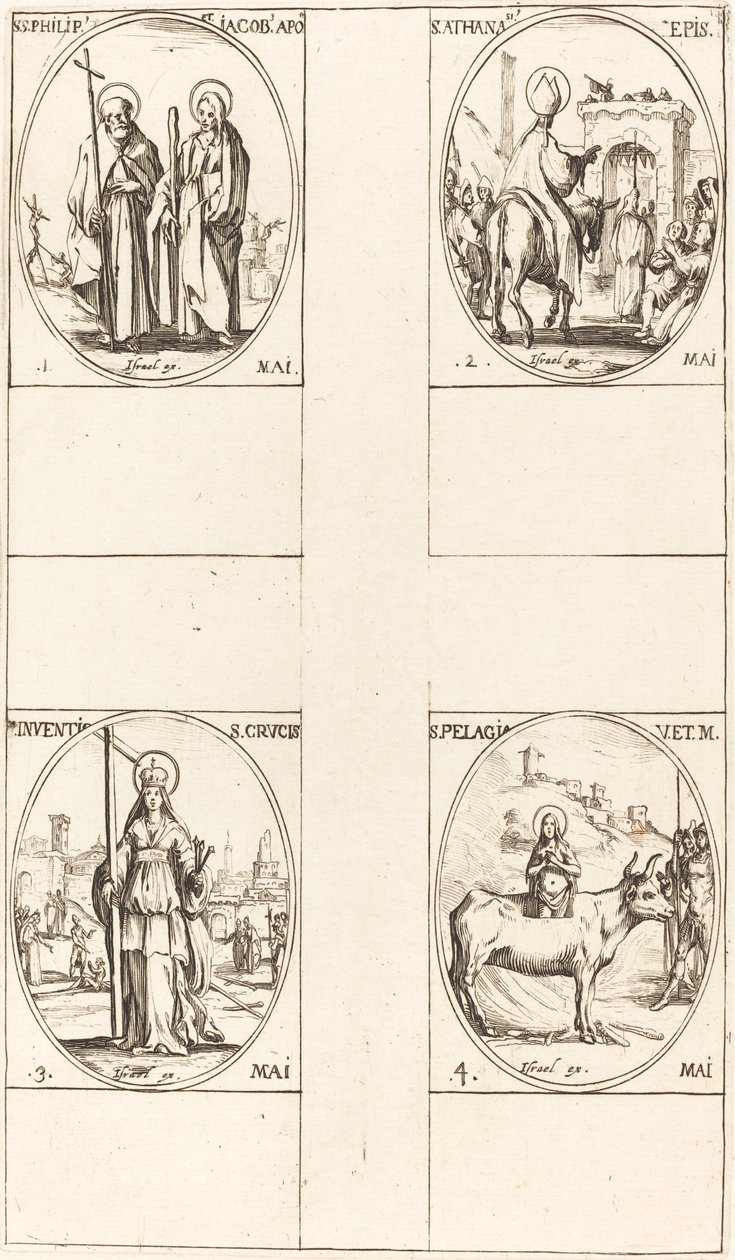 St. Philippus und Jakobus der Jüngere, Apostel; St. Anthanasius; Die Auffindung des Kreuzes von Jacques Callot