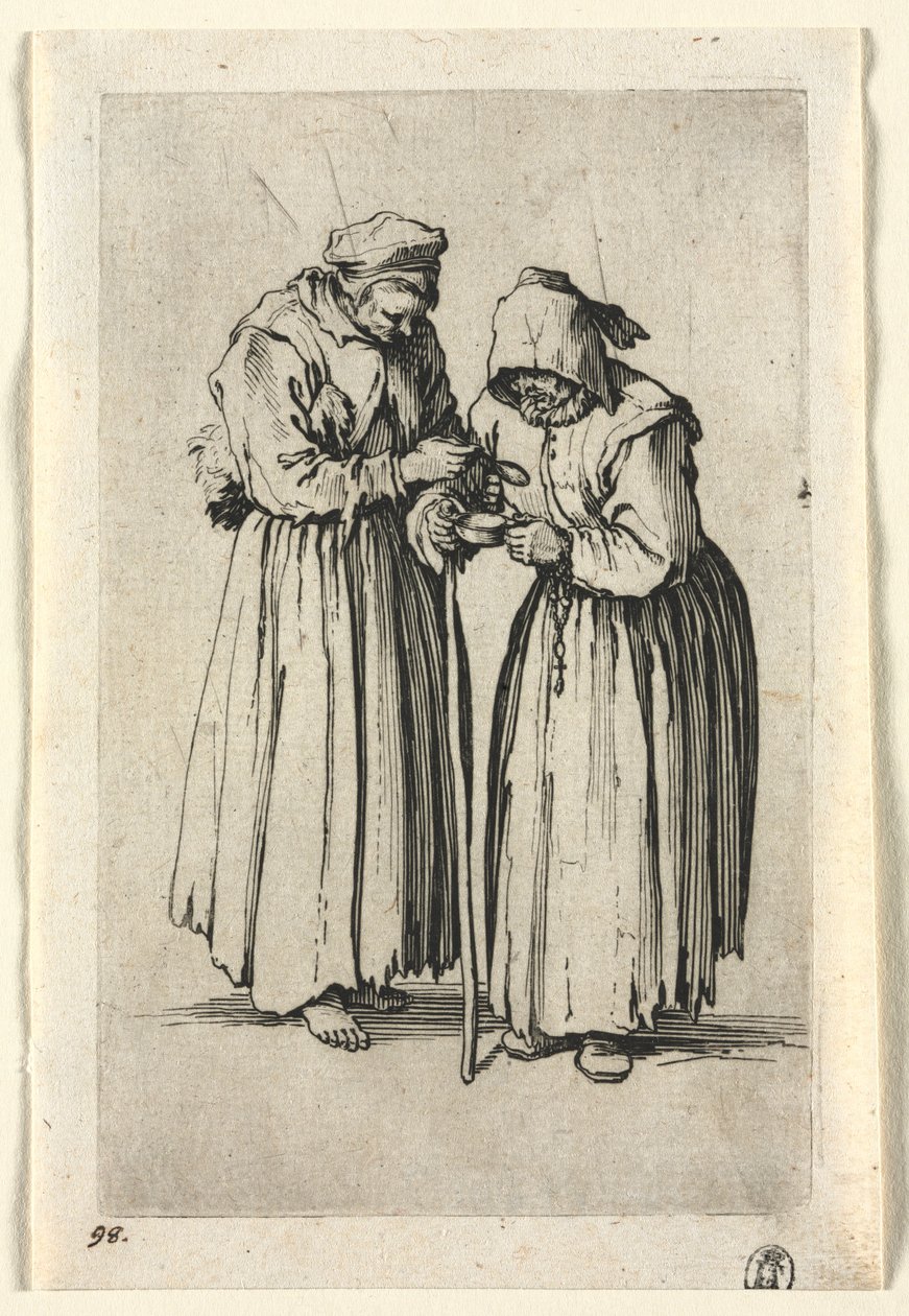 Die Bettler: Zwei Bettlerfrauen, ca. 1623 von Jacques Callot