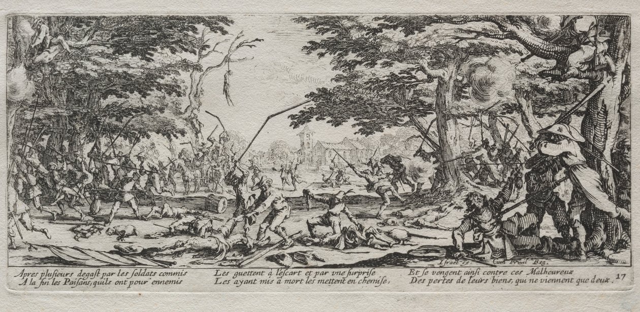 Die großen Elendnisse des Krieges: Rache der Bauern, 1633 von Jacques Callot