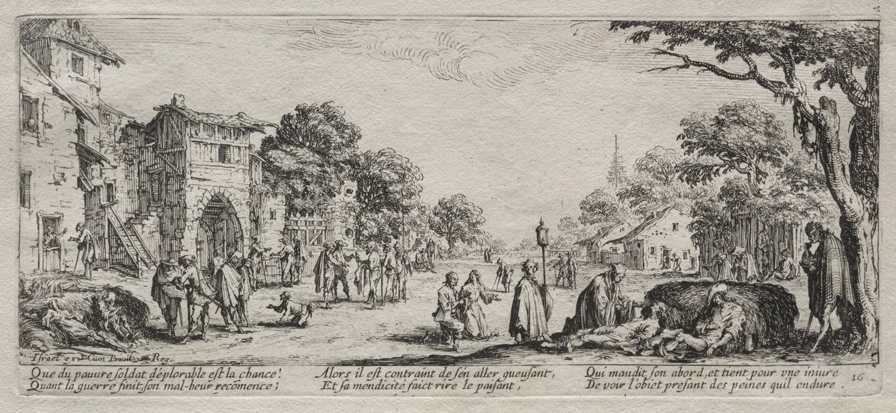 Die großen Leiden des Krieges: Die Bettler und die Sterbenden von Jacques Callot