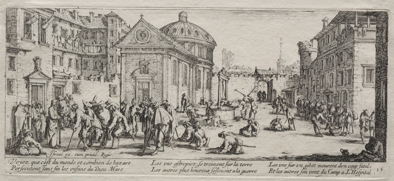 Die großen Leiden des Krieges: Das Krankenhaus, 1633 von Jacques Callot