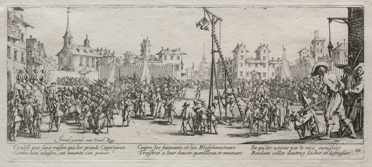 Die großen Kriegsleiden: Der Strappado, 1633 von Jacques Callot