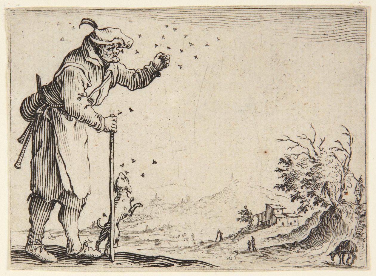 Der Bauer von Bienen angegriffen von Jacques Callot