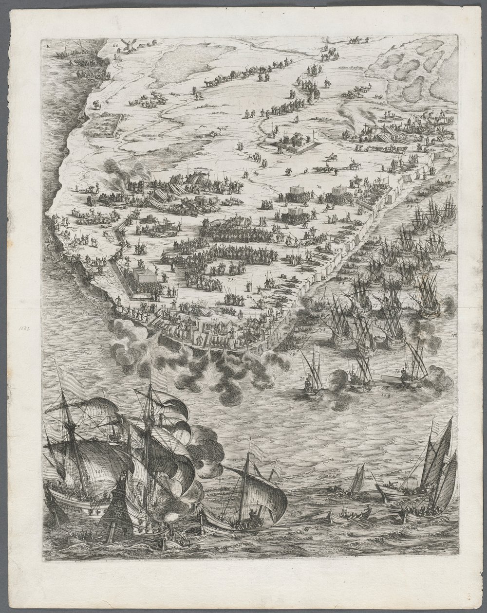 Die Belagerung von La Rochelle: Platte 10 von Jacques Callot