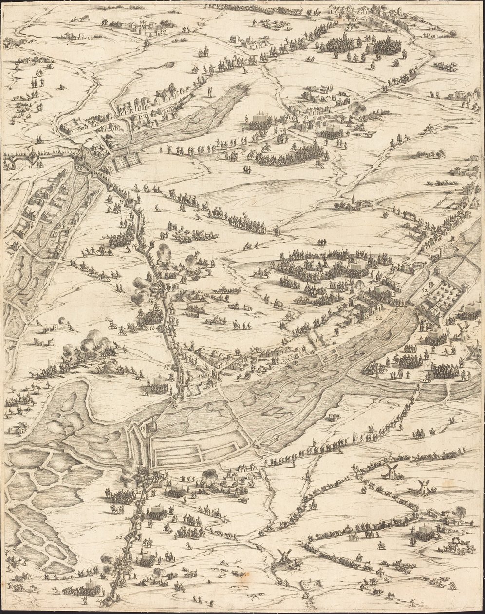 Die Belagerung von La Rochelle [Tafel 7 von 16, Set umfasst 1952.8.97-112], 1628-1631 von Jacques Callot