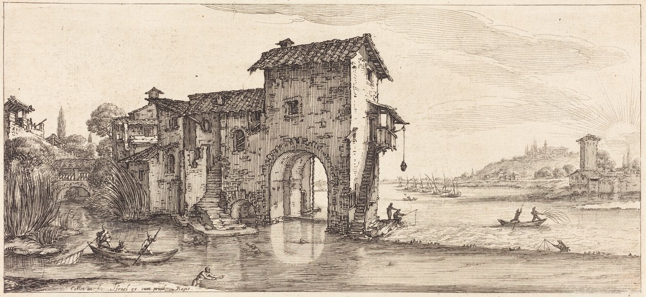 Die Wassermühle von Jacques Callot