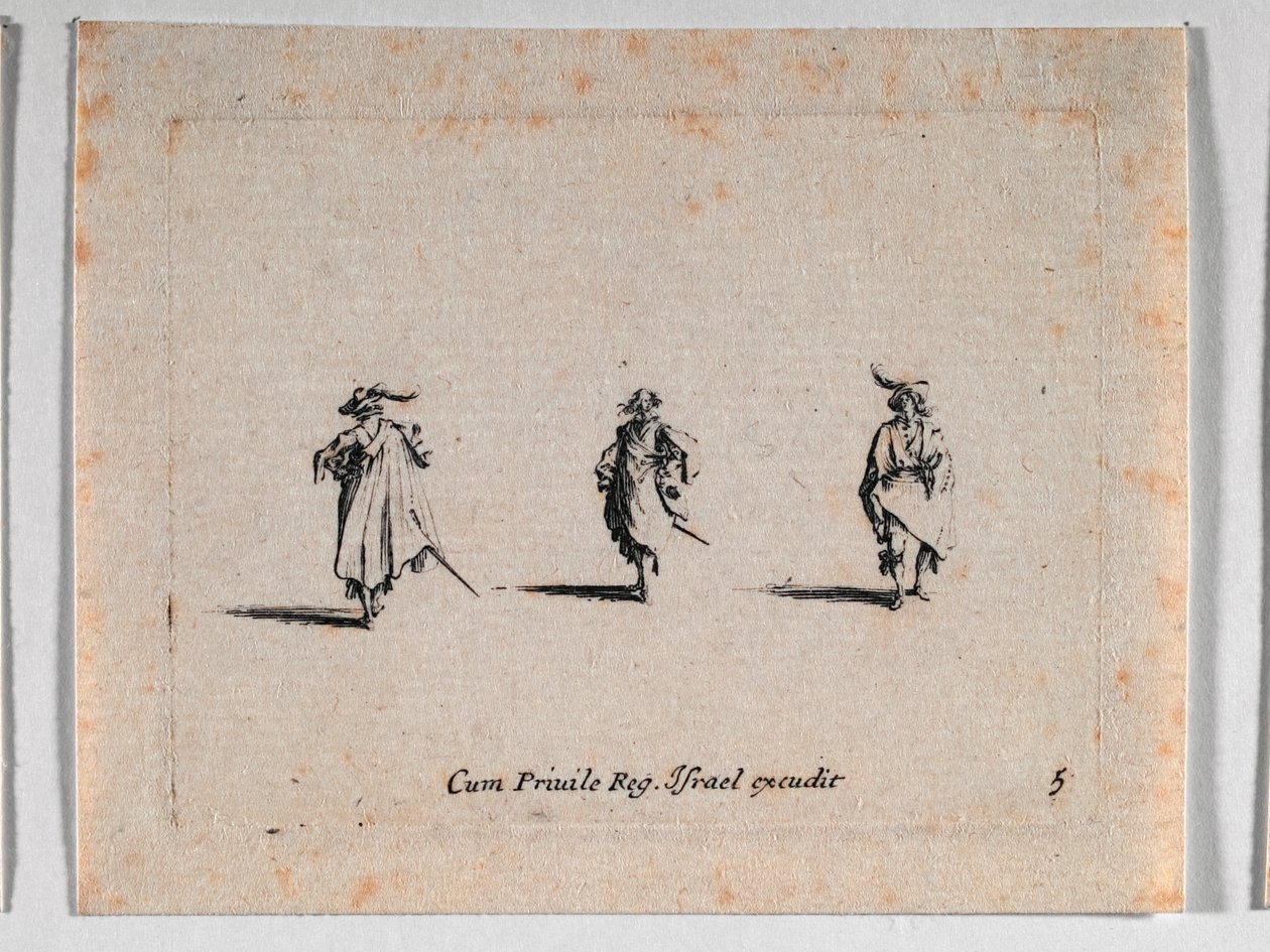 Drei Kavaliere, aus Les Fantaisies de Noble J. Callot von Jacques Callot